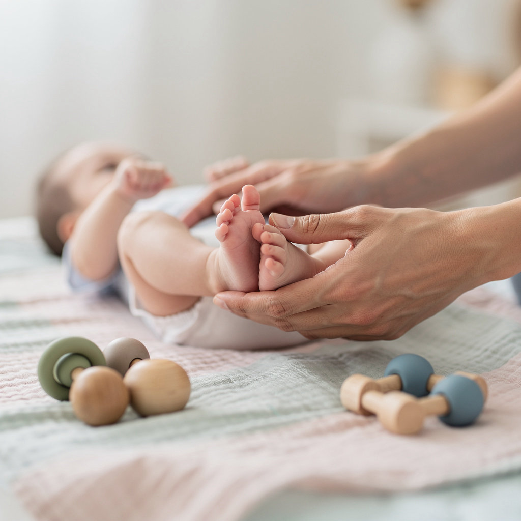 ANGELS CHILD CARE DEV CENTER caregiver gently interacting with an infant in a safe, nurturing Milwaukee child care environment